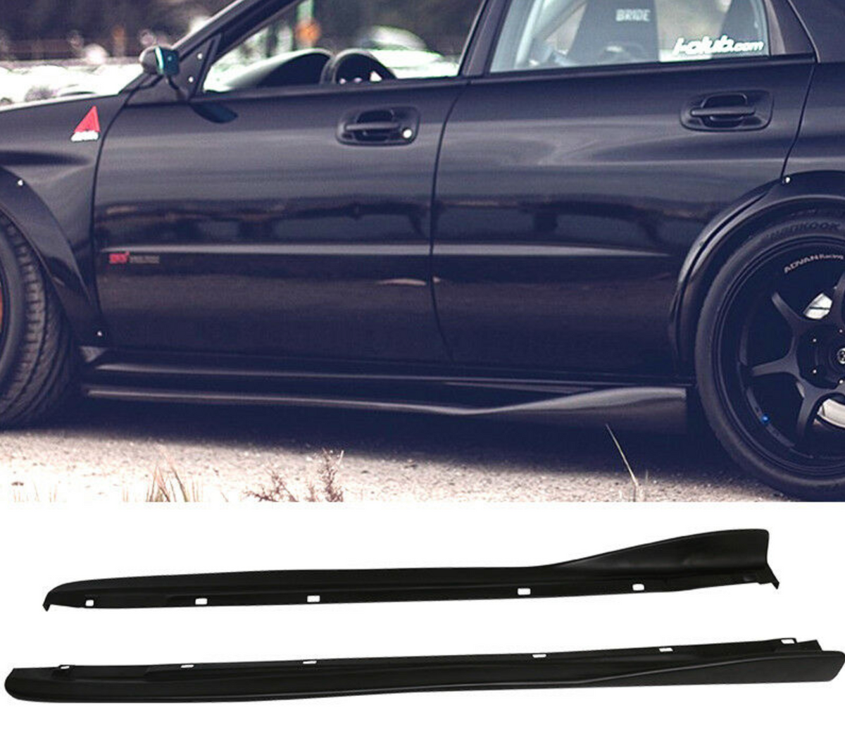 02-07 Subaru Impreza / WRX / STI CS Side Skirt Extensions - HoneyComb Motorsports