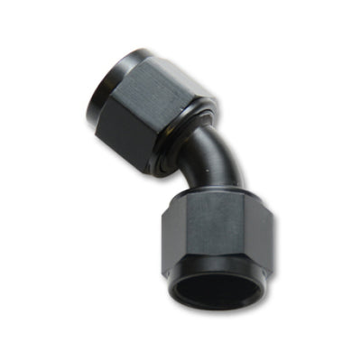 Vibrant -20AN X -20AN Female Flare Swivel 45 Deg Fitting (AN To AN) -Anodized Black Only