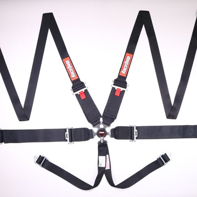 RaceQuip Black SFI CAMLOCK 6pt PD Lap HNR Seat Belt