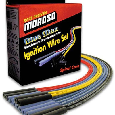 Moroso Universal Ignition Wire Set - Blue Max - Spiral Core - Unsleeved - Straight - Black