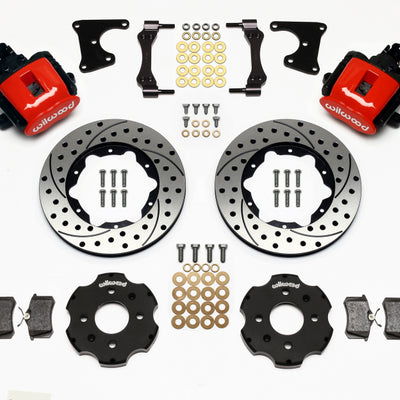 Wilwood Combination Parking Brake Rear Kit 11.00in Drilled Red Civic / Integra Drum 2.71 Hub Offset