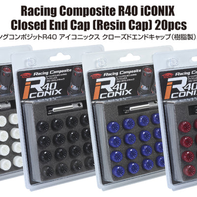 Project Kics 12x1.50 R40 Iconix Plastic Cap Set - Red (20 Pcs)