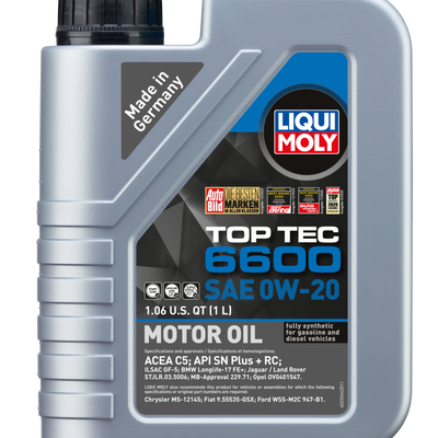 LIQUI MOLY 1L Top Tec 6600 Motor Oil SAE 0W20