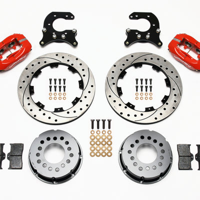 Wilwood Forged Dynalite P/S Rear Kit Drilled Red Small Ford 2.66in Offset