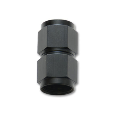 Vibrant Fitting Straight Coupler Union Adapter Female -10 AN to Female -12 AN Aluminum Black Anodize