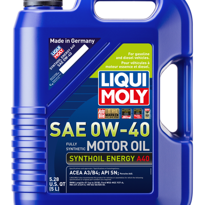 LIQUI MOLY 5L Synthoil Energy A40 Motor Oil SAE 0W40