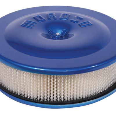 Moroso Race/Street Air Cleaner - 8-1/2in x 2-3/8in Filter - Aluminum - Blue Powder Coat