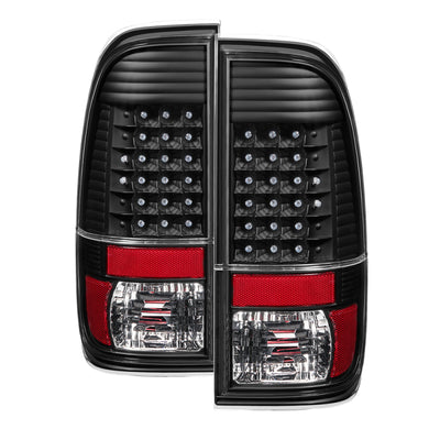 xTune Ford F150 Styleside 97-03 / F250/350/450/550 99-07 LED Tail Lights Black ALT-JH-FF15097-LED-BK