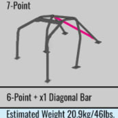 Cusco D1 Chromoly 2-Pssgr 7-PT DASH-THRU Roll Cage Subaru GRB STi 08-14 (S/O/No Cancel) CUSCO BLUE