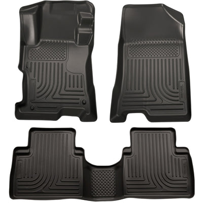 Husky Liners 08-12 Honda Accord (4DR) WeatherBeater Combo Black Floor Liners (One Piece for 2nd Row)