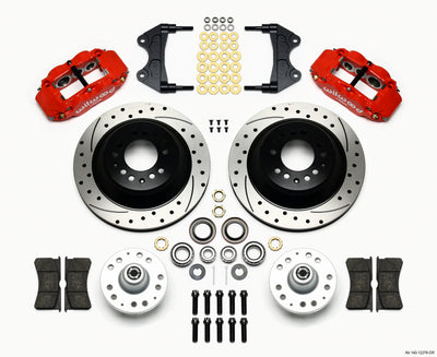 Wilwood Narrow Superlite 6R Front Hub & 1PC Rtr Kit 12.88in Drilled -Red WWE ProSpindle