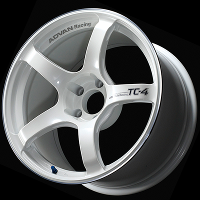 Advan TC4 18x8 +37 5x100 Racing White Metallic and Ring Wheel