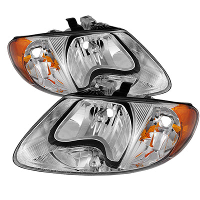 xTune Chrysler Voyager & Grand Voyager 01-03 Crystal Headlights Chrome HD-JH-DCA01-AM-C