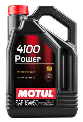Motul 5L Engine Oil 4100 POWER 15W50 - VW 505 00 501 01 - MB 229.1