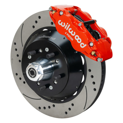 Wilwood Narrow Superlite 6R Red Front Big Brake Kit Ford 14in Drilled/Slotted Rotor
