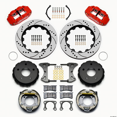Wilwood Narrow Superlite 4R Rear P-Brk Kit 14.00in Drilled Red Big Ford 2.38in Off Bronco 5 x 5.50