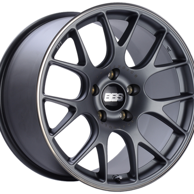 BBS CH-R 19x10 5x130 ET38 CB71.6 Satin Titanium Polished Rim Protector Wheel