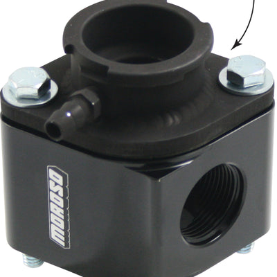 Moroso Filler Neck Manifold Housing -16An Female Port & Neck - Aluminum