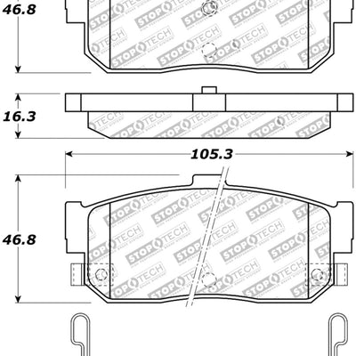 StopTech Street Touring 91-11/00 Infiniti G20/95-10/00 I30/I35 Rear Brake Pads