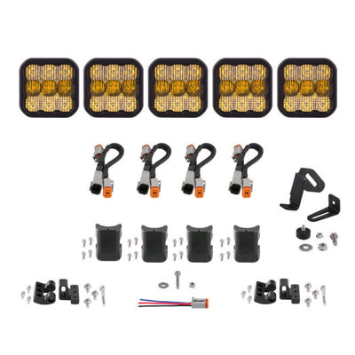 Diode Dynamics SS5 Sport Universal CrossLink 5-Pod Lightbar - Yellow Combo