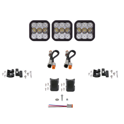 Diode Dynamics SS5 Pro Universal CrossLink 3-Pod Lightbar - White Combo