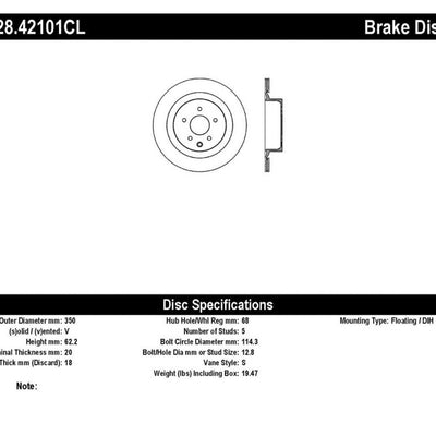 StopTech 13-17 Nissan 370Z Sport Cryo Drilled Left Rear Rotor