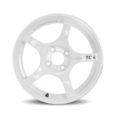 Advan TC4 18x10 +25 5x114.3 Racing White and Ring Wheel