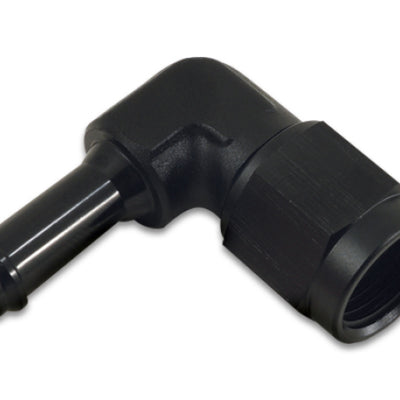 Vibrant -8AN to 3/8in Hose Barb 90 Degree Adapter - Anodized Black