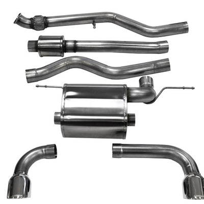 Corsa 12-14 BMW 335i Sedan AWD F30 3in Polished Touring Dual Rear Single 3.5in Tip Cat-Back