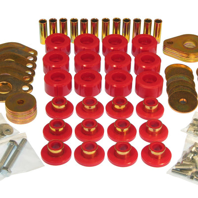 Prothane 07-11 Jeep Wrangler JK 4DR Body Mount Kit - Red