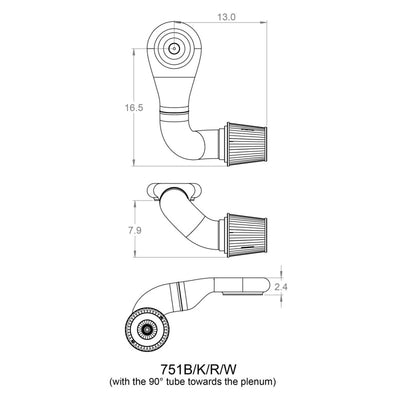 Spectre Plenum Kit (Low) w/Passenger Side 45/90 Degree Tube
