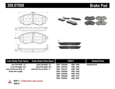StopTech Performance 89-1/94 Nissan 240SX (w/ABS) 92-01/05-06 Hyundai Elantra Front Brake Pads