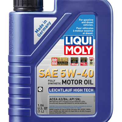 LIQUI MOLY 1L Leichtlauf (Low Friction) High Tech Motor Oil SAE 5W40