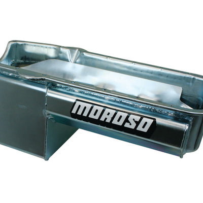 Moroso Pre-80 Chevrolet SBC/Dart Little M Power Pouch Wet Sump 7qt 8.25in Steel Oil Pan - Black