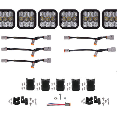 Diode Dynamics SS5 Pro Universal CrossLink 6-Pod Lightbar - White Combo