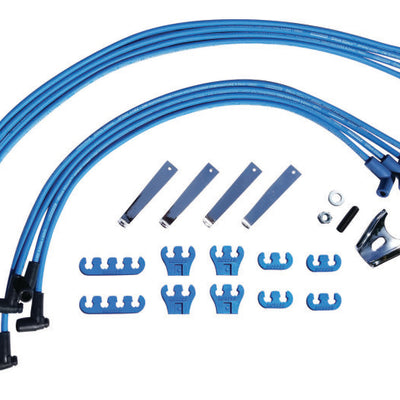 Moroso Chevrolet Small Block Ignition Wire Dress-Up Kit - HEI - Blue Max - Spiral Core