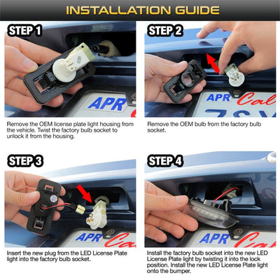 xTune 13-18 Subaru BRZ T10 Connector LED License Plate Bulb Assembly White 5500K LAC-LP-SWRX08 -Pair