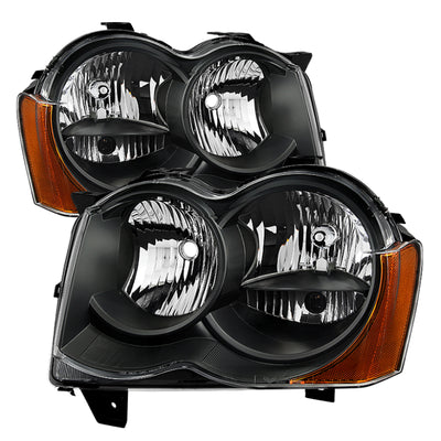xTune Jeep Grand Cherokee 08-10 Halogen Model Only OEM Style Headlights Black HD-JH-JGC08-AM-BK
