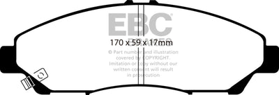 EBC 2016+ Honda Pilot 3.5L Ultimax2 Front Brake Pads