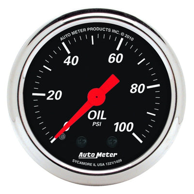 AutoMeter Gauge Oil Press 2-1/16in. 100PSI Mech Designer Black