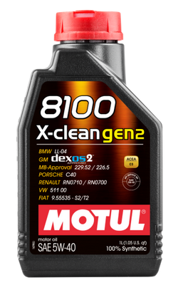 Motul 1L Synthetic Engine Oil 8100 X-CLEAN Gen 2 5W40
