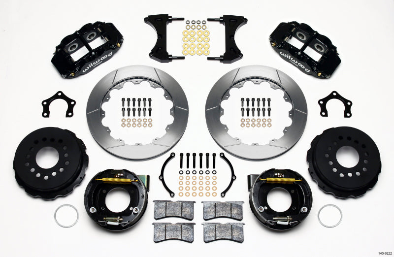 Wilwood Narrow Superlite 4R Rear P-Brk Kit 12.88in Mopar/Dana 2.36in Off w/Snap Ring Bearing