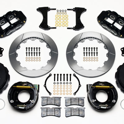 Wilwood Narrow Superlite 4R Rear P-Brk Kit 12.88in Mopar/Dana 2.36in Off w/Snap Ring Bearing