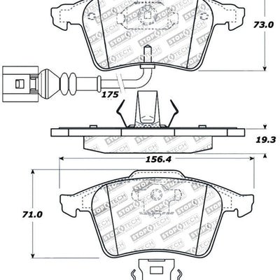 StopTech Street Touring 08-09 VW Golf R/Golf R32 / Front Brake Pads