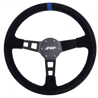 PRP Deep Dish Suede Steering Wheel- Blue