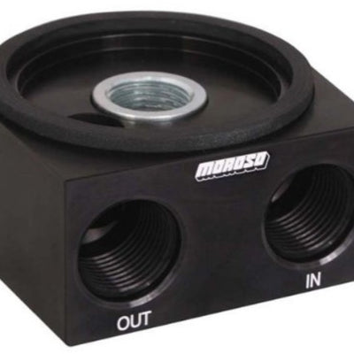 Moroso Universal Oil Filter Adapter - Sandwich - Oil Cooler - 13/16in-16 Thread & 2-5/8in O-Ring