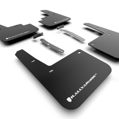 Rally Armor 22-23 Hyundai Kona N-Line Black UR Mud Flap w/White Logo