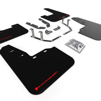 Rally Armor 18-23 Ford Fiesta ST MK8 Black UR Mud Flap w/Red Logo