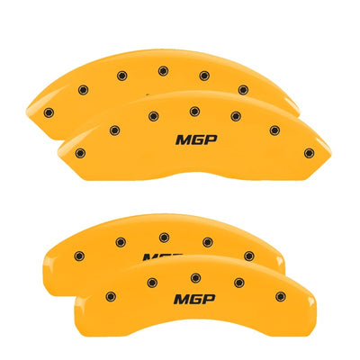 MGP 4 Caliper Covers Engraved Front & Rear MGP Yellow Finish Black Char 2002 Audi TT Quattro