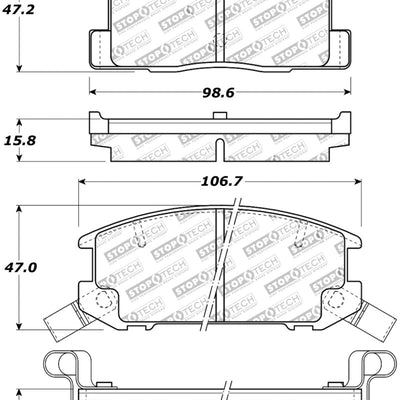 StopTech Street Touring 1/90-95/00-05 Toyota MR2/Spyder Rear Brake Pads